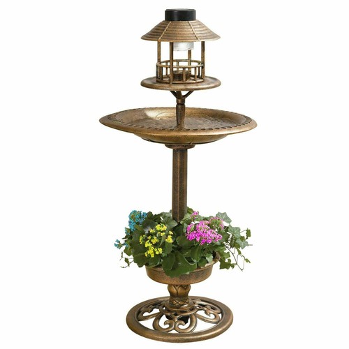 Bird bath feeder with - feeder, solar