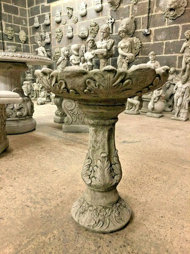 Bird bath decorative - bird, leafy