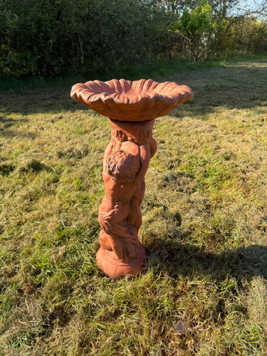 Cherub bird bath - cherub,