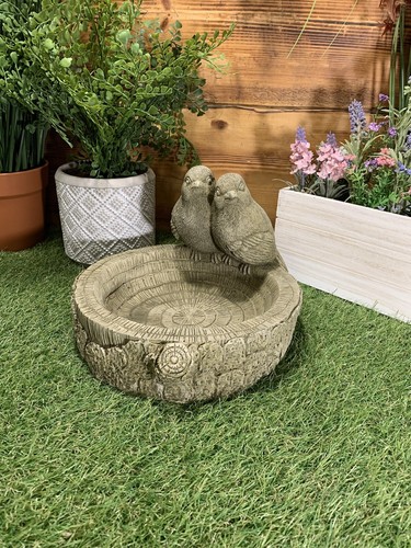 Stone garden pair birds on - pair,