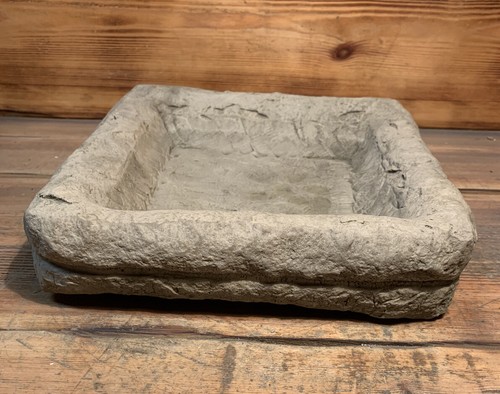 Stone garden square bird bath - stone,