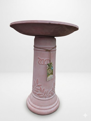 Terracotta bird bath william - bird,