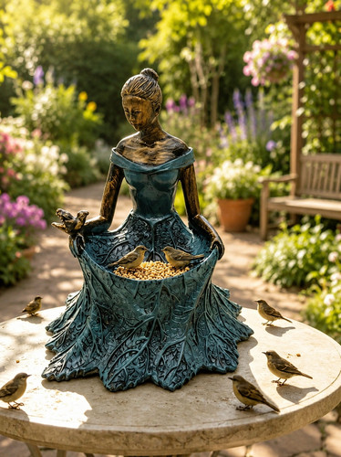 Girl bird feeder - girl,