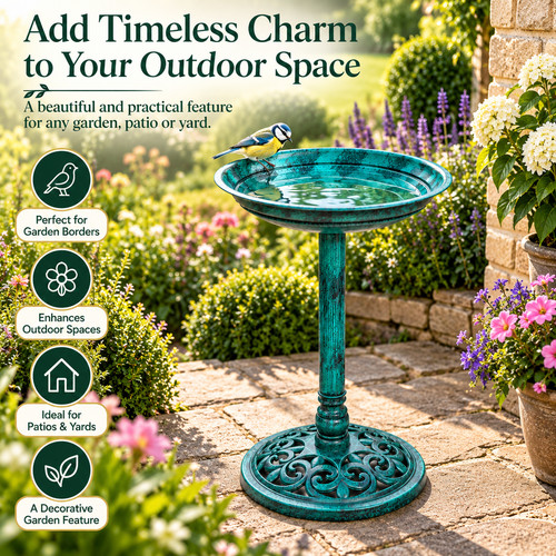 Outdoor patio garden - bird, bath