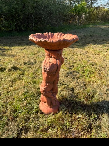 Cherub bird bath stone garden - cherub,