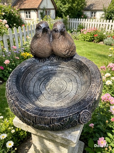 Birds log garden bird - on, bath