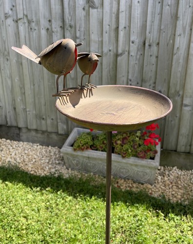 Duo robin bird bath tall - duo, on