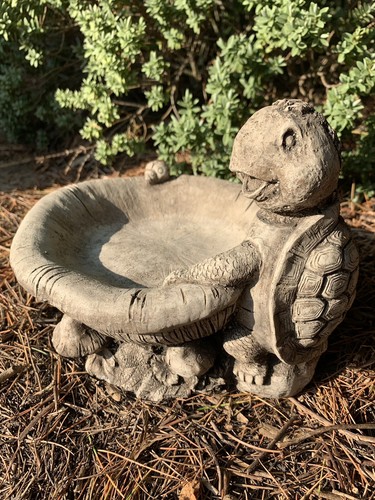Stone garden turtle bird - turtle,