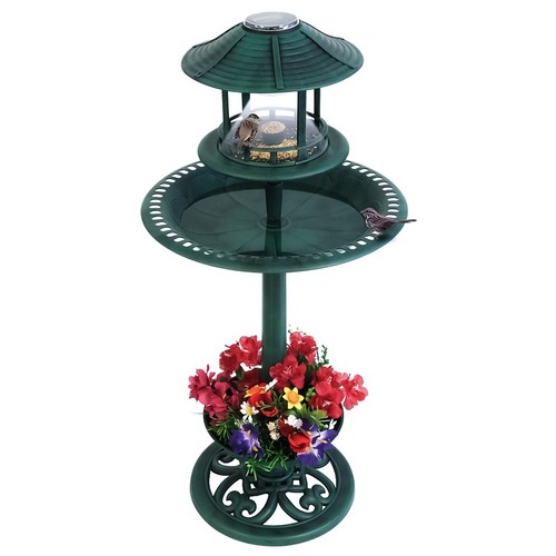 Bird bath feeder with solar - bird,