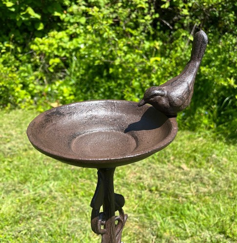 Cast iron bird bath feeder - cast,