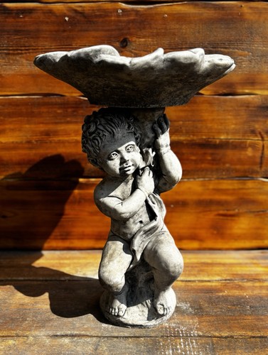 Stone garden cherub - stone,