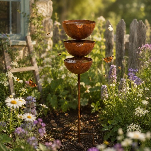 Metal rain catcher - metal, stake