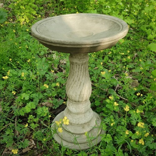 Twist bird bath feeder stone - bird,